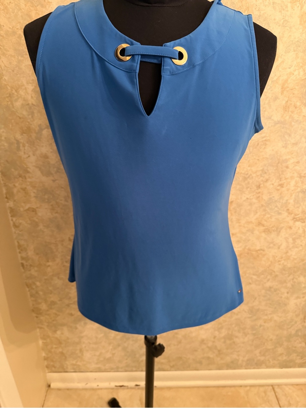 Tommy Hilfiger Blue Sleeveless Women's Top with Grommet Detail